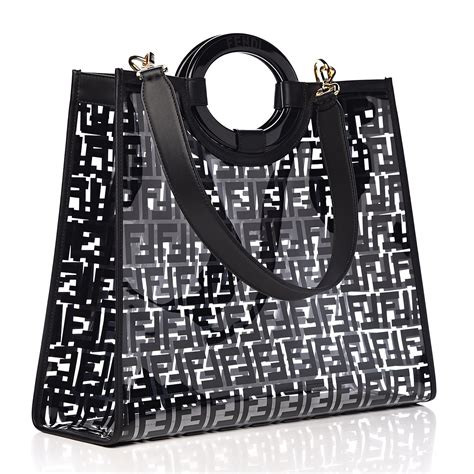 fendi runaway medium tote in black|fendi handbags black.